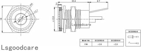 Lsgoodcare 10 حزمة 5.5 × 2.5 مم 8-10A تيار مستمر مقبس الطاقة مقبس مترابطة أنثى جبل موصل محول مع قابس مقاوم للغبار in Kuwait