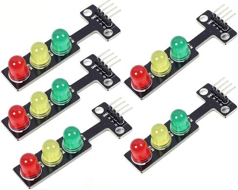 Adeept 5PCS Mini Traffic Light LED DC 5V 5mm وحدة عرض لـ Arduino Creative DIY Project Kit، Raspberry Pi، إشارة المرور لنموذج نظام المرور in Kuwait