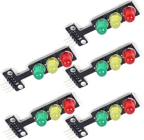 Adeept 5PCS Mini Traffic Light LED DC 5V 5mm وحدة عرض لـ Arduino Creative DIY Project Kit، Raspberry Pi، إشارة المرور لنموذج نظام المرور in Kuwait