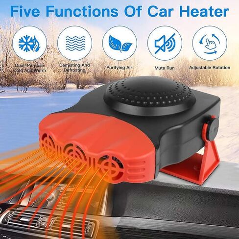 Car Heater That Plugs Cigarette Lighter, 12V 150W Rotatable Portable Car Heater Defroster Fans,2 in 1 Heating & Cooling Fast Heating Defrost Defogger for Car, SUV, Jeeps, Trucks in Saudi Arabia