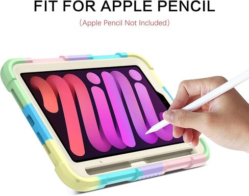 BENTOBEN iPad Mini 6 Case, 2021 iPad Mini 6th Generation Case with Pencil Holder 2 in 1 Heavy Duty Rugged Shockproof Kickstand Hybrid Bumper Protective Girl Women Boy Mini 6 Tablet Cover,Purple Design in Kuwait