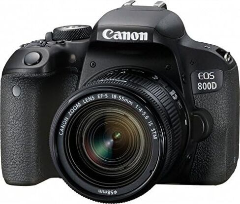 كاميرا EOS 800D/Rebel T7i الرقمية SLR مع عدسة STM مقاس 18-55 باللون الأسود - حزمة الملحقات الأساسية (متجددة) in Saudi Arabia