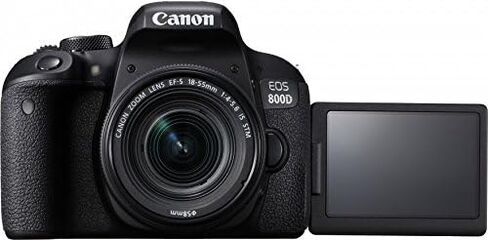 كاميرا EOS 800D/Rebel T7i الرقمية SLR مع عدسة STM مقاس 18-55 باللون الأسود - حزمة الملحقات الأساسية (متجددة) in Saudi Arabia