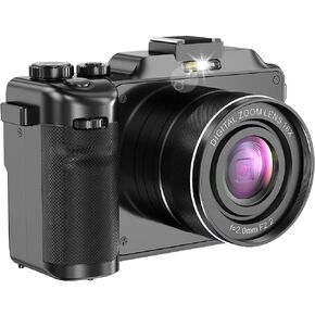 كاميرا رقمية KOMERY، 4K 48 ميجابكسل، مكبرات صوت فلاش ميكروفون 18X تكبير AF MF مرشحات كاميرا مزدوجة مضادة للاهتزاز واي فاي، كاميرات فيديو يوتيوب محمولة للسفر للتصوير الفوتوغرافي مع بطاريتين 32 جيجابايت بطاقة TF 2 حبل شاحن in Kuwait