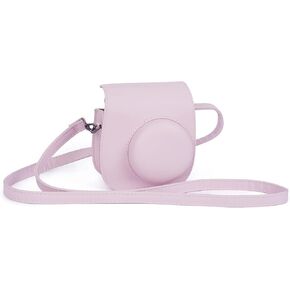 حافظة حماية Riosin Instant Mini 12 لكاميرا Fujifilm Instax Mini 12/11، غطاء حقيبة كاميرا من الجلد الفاخر مع جيب وحزام قابل للإزالة والتعديل (أزرق فاتح)