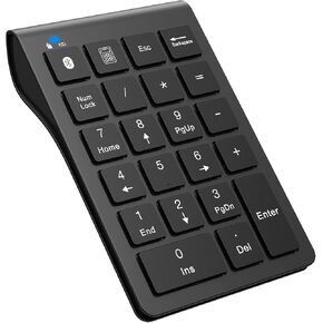 SCIGOON Rechargeable Bluetooth Number Pad, 22 Keys Wireless Numeric Keypad, Portable Slim Number Keyboard Numpad Financial Accounting Extensions 10 Key for Laptop, Computer, MacBook Notebook etc in Saudi Arabia
