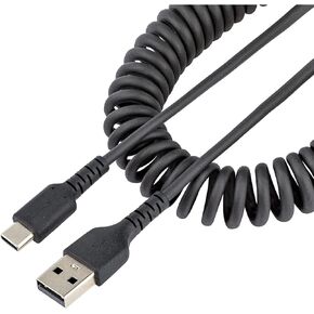 StarTech.com كابل شحن USB A إلى C مقاس 20 بوصة (50 سم)، كابل USB-C للشحن السريع والمزامنة ملفوف شديد التحمل، كابل USB 2.0 A إلى النوع C، ألياف الأراميد القوية، ذكر متين إلى ذكر USB (R2ACC-50C-USB) -كابل) in Saudi Arabia