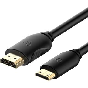 Rankie Mini HDMI to HDMI Cable, High Speed Supports Ethernet 3D and Audio Return (6 Feet)