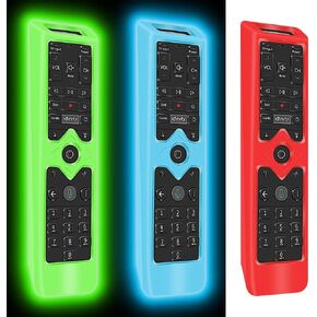 3Pcs Protective Case Covers Skin for Xfinity Remote Control,Silicone Case Skin Sleeve for XFinity Comcast XR15 Voice Remote,[Thicken Layer]Shockproof Remote Battery Back Covers-Glowblue+Glowgreen+Red in Kuwait