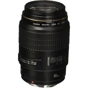 عدسة Canon 4657A006-cr EF 100mm F/2.8 Macro USM الثابتة لكاميرات SLR، أسود (متجدد) in Kuwait