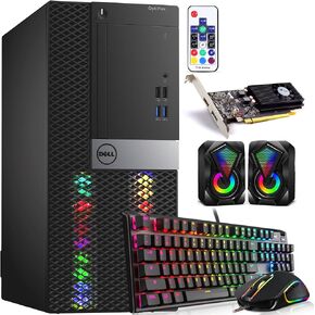 كمبيوتر برجي للألعاب RGB من Dell - الجيل السادس من Intel Core i5، وNVIDIA GTX 1050 Ti 4GB GDDR5، وذاكرة الوصول العشوائي DDR4 سعة 32 جيجابايت، و1 تيرابايت SSD، وكمبيوتر مكتبي للألعاب مُصمم مسبقًا مع مجموعة WiFi وRGB مدمجة، ونظام التشغيل Windows 10 Pro (متج in Saudi Arabia