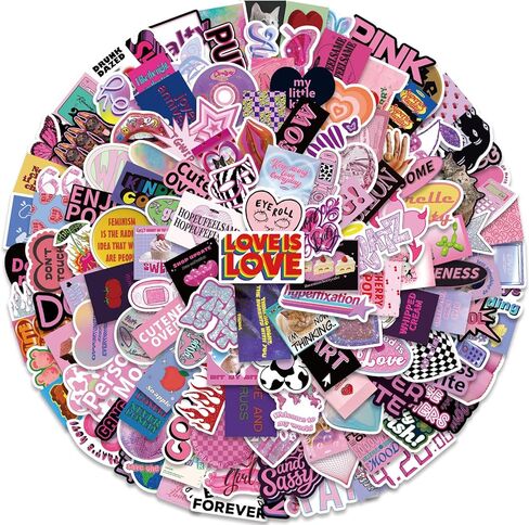200pcs Cool Girls Cartoon Y2K Stickers for Laptop Phone,DIY Waterproof Graffiti for Luggage Guitar Skateboard Vinyl Decals,Adults Teens Girls Gift in Kuwait