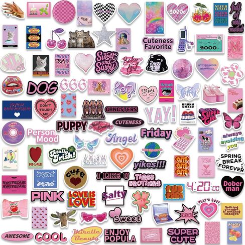 200pcs Cool Girls Cartoon Y2K Stickers for Laptop Phone,DIY Waterproof Graffiti for Luggage Guitar Skateboard Vinyl Decals,Adults Teens Girls Gift in Kuwait