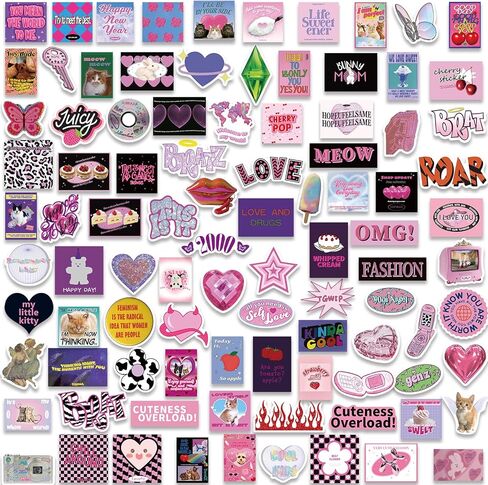200pcs Cool Girls Cartoon Y2K Stickers for Laptop Phone,DIY Waterproof Graffiti for Luggage Guitar Skateboard Vinyl Decals,Adults Teens Girls Gift in Kuwait