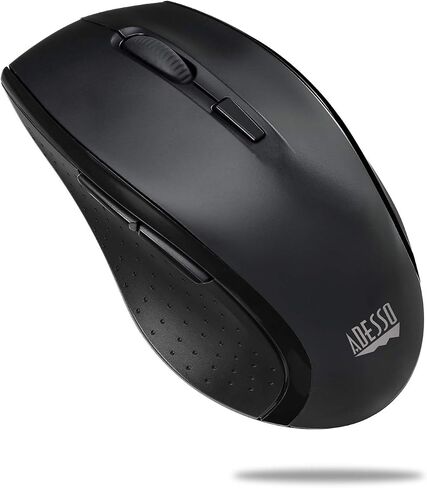 Adesso Truform Media 1600 (WKB-1600CB) لوحة مفاتيح لاسلكية مريحة بتردد 2.4 جيجا هرتز وفأرة ضوئية، ومفاتيح الوسائط المتعددة وماوس DPI قابل للتعديل 5 ملايين ضغطة مفاتيح باللون الأسود in Saudi Arabia