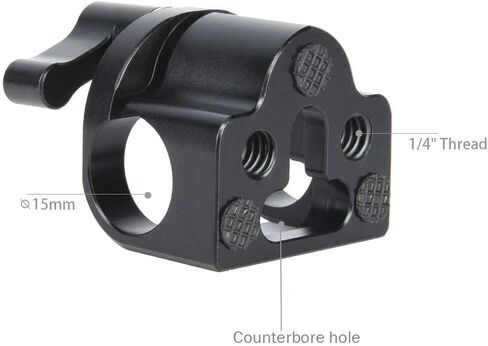 NICEYRIG 15mm Rod Clamp, Single Rod Holder for 15mm Rail Support System, EVF Mount, LED Light, Microphone - 331 in Saudi Arabia