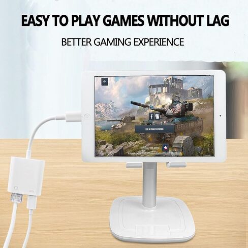 محول شبكة Lightning إلى RJ45 Ethernet LAN مع منفذ شحن لتحديد iPhone14، وiPad Models 100Mbps Charging1 التوصيل والتشغيل in Kuwait