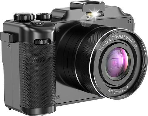 كاميرا رقمية KOMERY، 4K 48 ميجابكسل، مكبرات صوت فلاش ميكروفون 18X تكبير AF MF مرشحات كاميرا مزدوجة مضادة للاهتزاز واي فاي، كاميرات فيديو يوتيوب محمولة للسفر للتصوير الفوتوغرافي مع بطاريتين 32 جيجابايت بطاقة TF 2 حبل شاحن in Kuwait