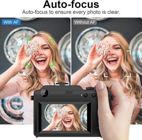 كاميرا رقمية KOMERY، 4K 48 ميجابكسل، مكبرات صوت فلاش ميكروفون 18X تكبير AF MF مرشحات كاميرا مزدوجة مضادة للاهتزاز واي فاي، كاميرات فيديو يوتيوب محمولة للسفر للتصوير الفوتوغرافي مع بطاريتين 32 جيجابايت بطاقة TF 2 حبل شاحن in Kuwait