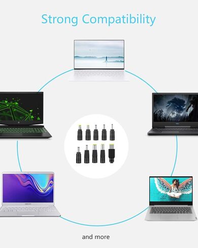 Laptop Charger, 45W 19.5V 2.31A AC Computer Charger Power Cord with 10 Optional Connectors Compatible with Asus Toshiba Lenovo Acer Dell HP Samsung ThinkPad in Kuwait