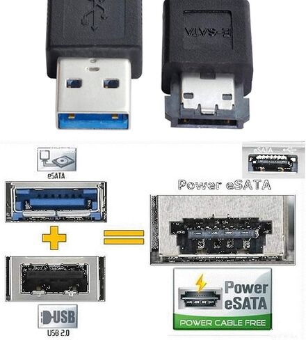 chenyang USB 3.0 to eSATA Cable for HDD/SSD/ODD 3.28FT/1.0M (One Way Transmission The USB Port Must be Connected to The Host) in Kuwait