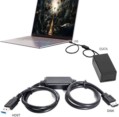 chenyang USB 3.0 to eSATA Cable for HDD/SSD/ODD 3.28FT/1.0M (One Way Transmission The USB Port Must be Connected to The Host) in Kuwait