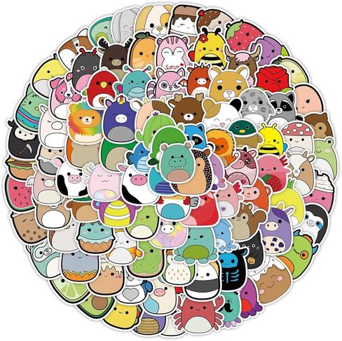 100 قطعة من ملصقات كرتونية لطيفة، ملصقات فينيل صغيرة جمالية لزجاجة المياه واللابتوب والجيتار ولوح التزلج، ملصقات سكويشمالو مقاومة للماء للاطفال والبنات والمراهقين in Kuwait