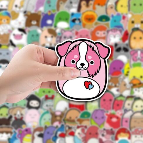 100 قطعة من ملصقات كرتونية لطيفة، ملصقات فينيل صغيرة جمالية لزجاجة المياه واللابتوب والجيتار ولوح التزلج، ملصقات سكويشمالو مقاومة للماء للاطفال والبنات والمراهقين in Kuwait