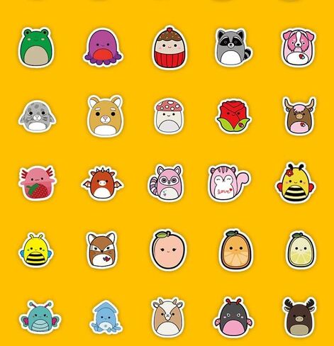 100 قطعة من ملصقات كرتونية لطيفة، ملصقات فينيل صغيرة جمالية لزجاجة المياه واللابتوب والجيتار ولوح التزلج، ملصقات سكويشمالو مقاومة للماء للاطفال والبنات والمراهقين in Kuwait