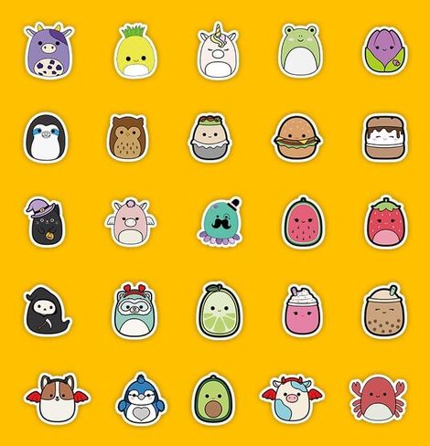 100 قطعة من ملصقات كرتونية لطيفة، ملصقات فينيل صغيرة جمالية لزجاجة المياه واللابتوب والجيتار ولوح التزلج، ملصقات سكويشمالو مقاومة للماء للاطفال والبنات والمراهقين in Kuwait