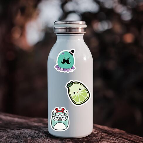 100 قطعة من ملصقات كرتونية لطيفة، ملصقات فينيل صغيرة جمالية لزجاجة المياه واللابتوب والجيتار ولوح التزلج، ملصقات سكويشمالو مقاومة للماء للاطفال والبنات والمراهقين in Kuwait