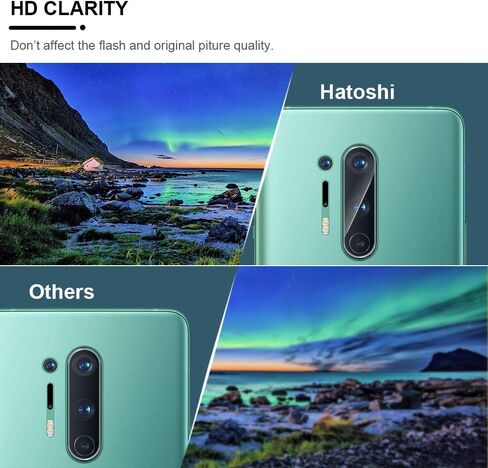 هاتوشي عبوة من 6 قطع من 3 قطع من واقي الشاشة المرن + 3 قطع من واقي عدسة الكاميرا مصمم لهاتف ون بلس 8 برو 6.8 انش، مجموعة تركيب مطورة من طبقة البولي يوريثين الحراري متوافقة مع الحافظة HD شفافة in Kuwait