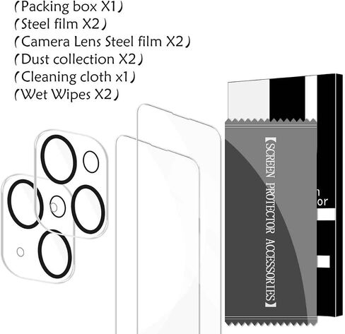 BIGFACE Compatible with iPhone 13 Mini Screen Protector + Camera Lens Protectors, [2 + 2 Pack] Premium HD Clear Tempered Glass, Anti-Bubble 3D Curved Accuracy Film For iPhone 13 Mini(5.4 Inch) in Saudi Arabia
