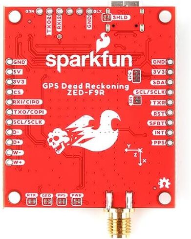 SparkFun GPS-RTK Dead Reckoning Breakout - ZED-F9R، SMA (Qwiic) 2X موصلات Qwiic موصل SMA مدمج للاستخدام مع هوائي من اختيارك in Saudi Arabia