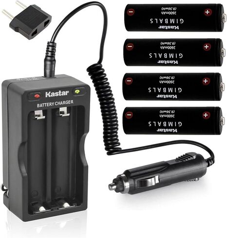Kastar 4-Pack Battery + Travel Charger Kit Replacement for EVO GP Gimbal, EVO GP-PRO Gimbal, EVO RAGE3 Gimbal, EVO Rage (Gen 1) Gimbal, Moza Air 2 Gimbal Stabilizer, Other Household Devices in Saudi Arabia
