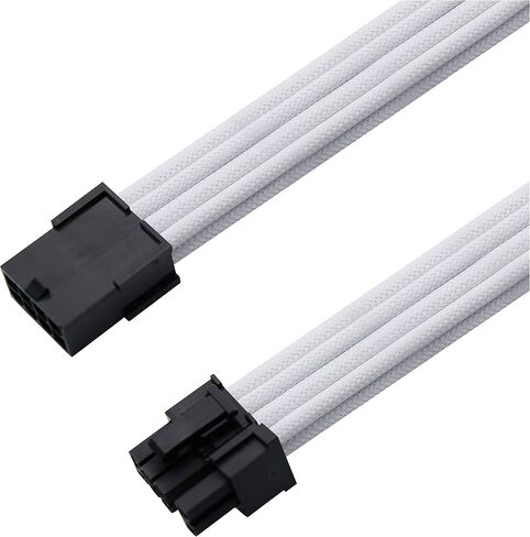 EZDIY-FAB Sleeved Cable PCIE 6+2 Pin - Cable Extension for Power Supply- White in Saudi Arabia
