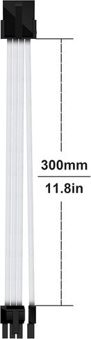 EZDIY-FAB Sleeved Cable PCIE 6+2 Pin - Cable Extension for Power Supply- White in Saudi Arabia