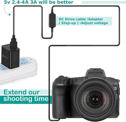 كابل شاحن USB 5 فولت تيار مستمر 8.4 فولت ACK-E15 يناسب باور بانك المحمول DR-E15 بطارية وهمية لكانون EOS 100D كيس x7 ريبيل SL1 in Kuwait