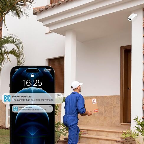 كاميرا مراقبة خارجية سلكية 4 ميجابكسل 2 كيه، مراقبة خارجية بشبكة واي فاي 2.4 جيجا مع ضوء كشاف لأمن المنزل، صفارة إنذار مدمجة، رؤية ليلية كاملة الألوان، مقاومة للطقس IP65، كشف الحركة، صوت ثنائي الاتجاه in Kuwait