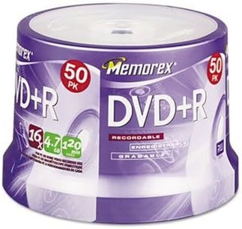 قرص Imatn-Memorex Dvd+R القابل للتسجيل، Dvd+R، 4. 7 جرام، 50/Spndl (عبوة من 4 قطع) in Saudi Arabia