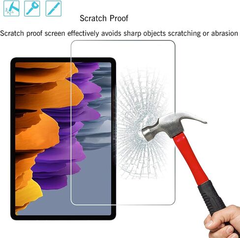 TANTEK [واقي شاشة مكون من 3 قطع لجهاز Samsung Galaxy Tab S7 (SM-T870/T875,2020) مقاس 11 بوصة، طبقة من الزجاج المقسى، فائقة الوضوح، مضادة للخدش، خالية من الفقاعات in Kuwait