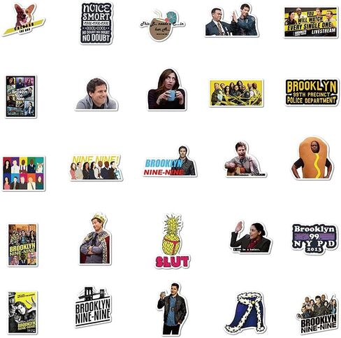 ملصقات بروكلين 99 | 50 قطعة بروكلين 99 جينا روزا شيدر يقتبس مقاوم للماء ملصقات مصورة الفينيل لأجهزة الكمبيوتر المحمول قضية الهاتف سكيت دراجة | هدية Brooklyn Nine-Nine للبضائع للمراهقين والبالغين in Kuwait