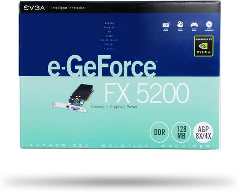 EVGA e-GeForce FX5200 AGP Video Card - 128MB Light Version 128-A8-N303-L2 in Saudi Arabia