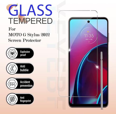 واقي شاشة من الزجاج المقوى Moto G Stylus 2022 4G/5G من YEYEBF، [عبوتان] [مضاد للخدش] [زجاج ثلاثي الأبعاد] [صديق للحافظة] واقي شاشة in Kuwait