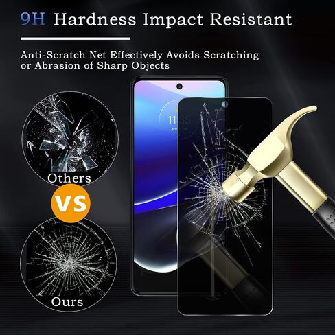 واقي شاشة للخصوصية لهاتف Motorola Moto G 5G 2022، طبقة من الزجاج المقوى للخصوصية [صلابة 9H] [خالي من الفقاعات] [مقاوم للكسر] [مضاد لبصمات الأصابع] [سهل التركيب] واقي شاشة زجاجي متوافق مع Motorola Moto G 5G 2022 in Kuwait