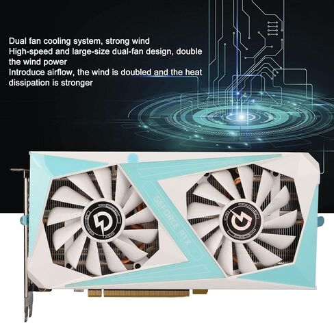 بطاقة عرض مرئي للالعاب RTX2060 6G، GDDR6 6GB (192bit)، 1365MHz، PCI اكسبرس 3.0، HDMI، واجهة مخرج DPx 3، مع مروحة تبريد سريعة مزدوجة in Kuwait