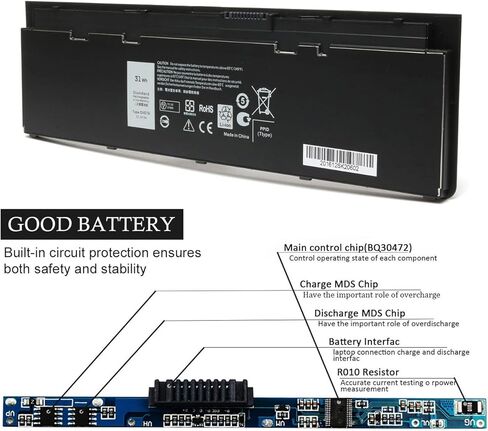 بطارية كمبيوتر محمول 11.1 فولت 31 وات في الساعة متوافقة مع Dell E7240 E7250 7240 7250 Ultrabook WD52H VFV59 GVD76 9C26T Y9HNT 451-BBFW 451-BBFX KWFFN J31N7 HJ8KP F3G33 0KWFFN in Kuwait