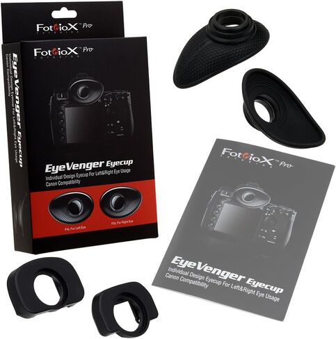 EyeVenger Eyecup Kit from Fotodiox Pro for Canon Professional DSLR Cameras - Individually Designed Left & Right Eyecups for Canon Pro DSLR Cameras in Saudi Arabia
