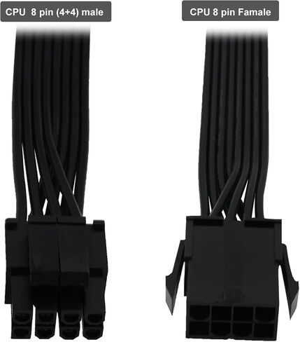 (2-Pack) COMeap CPU 8 Pin Extension Cable, Motherboard ATX CPU 8 Pin (4+4) Male to Female Adapter for Power Supply PSUs 9.5-inch(24cm) in Kuwait