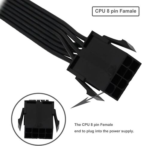 (2-Pack) COMeap CPU 8 Pin Extension Cable, Motherboard ATX CPU 8 Pin (4+4) Male to Female Adapter for Power Supply PSUs 9.5-inch(24cm) in Kuwait